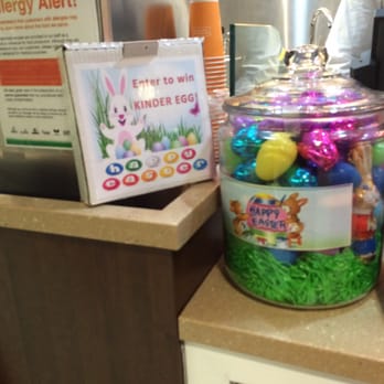 Second Cup - a jar of easter eggs and a sign on a counter - Coffee & Tea Near Me - Sherwood Park, Alberta Second Cup - a jar of easter eggs and a sign on a counter - Coffee & Tea Near Me - Sherwood Park, Alberta