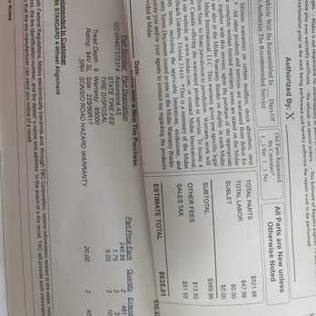 Midas - Actual price even without the insurance it is still ~$600 - Auto Repair Near Me - Daly City, California