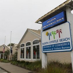 North Myrtle Beach Chamber of Commerce - Electronic street sign in front of the Chamber building