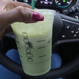 Grande Matcha Green Tea Latte w/ peppermint syrup. Grande Matcha Green Tea Latte w/ peppermint syrup.