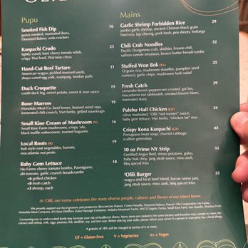 Olili - Dinner menu - Desserts Near Me - Honolulu, Hawaii Olili - Dinner menu - Desserts Near Me - Honolulu, Hawaii