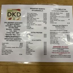 Photo of the menu. Photo of the menu.