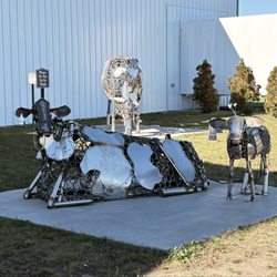 Ellsworth Cooperative Creamery - Cow sculptures in front of the Dairy!
