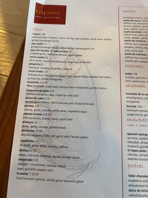 Menu photo 1 El Tapeo Modern Spanish Kitchen Oak Brook, IL