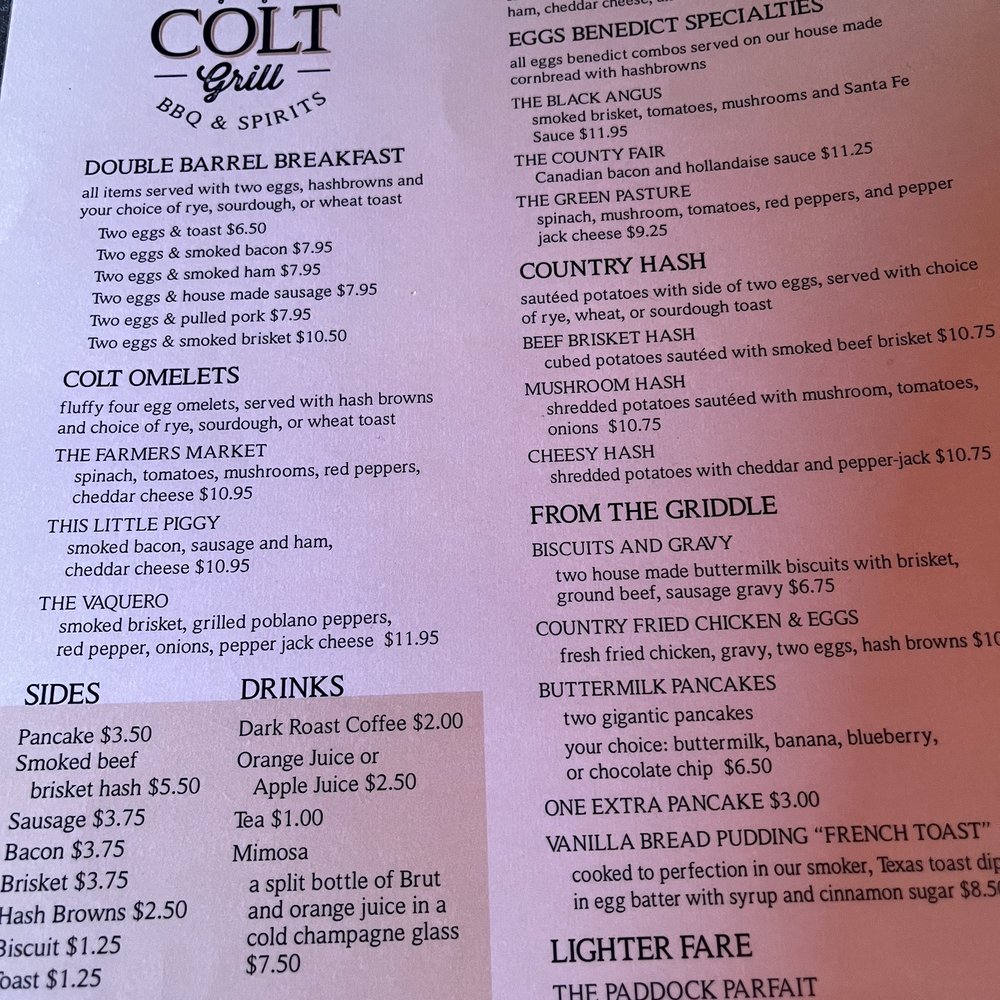 Colt Grill - Menu - Barbeque Near Me - Sedona, Arizona Colt Grill - Menu - Barbeque Near Me - Sedona, Arizona