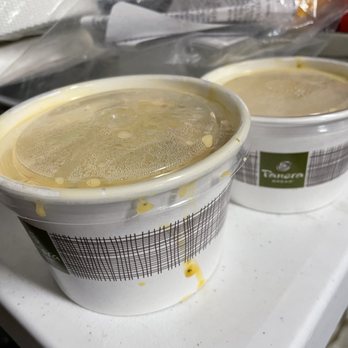 Panera Bread - Ordered two bowls of soup. Tell me what's wrong with this photo. - Sandwiches Near Me - Edmonds, Washington