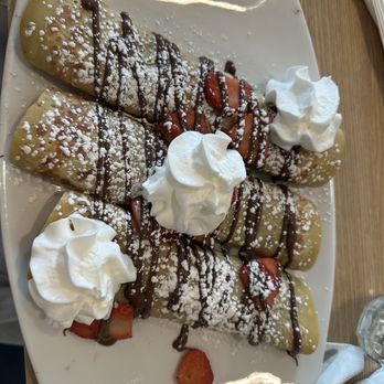 Broken Yolk Cafe - Nutella crepes with fresh strawberries - Breakfast & Brunch Near Me - Meridian, Idaho