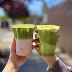 Third Culture Bakery - Berkeley - Strawberry Lychee Matcha Latte, matcha einspanner (06/2025)