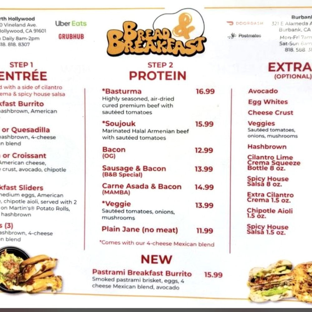 Bread & Breakfast - Burbank - Simple but delicious menu - Breakfast & Brunch Near Me - Burbank, California Bread & Breakfast - Burbank - Simple but delicious menu - Breakfast & Brunch Near Me - Burbank, California