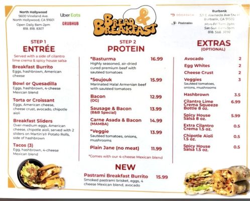 Menu photo 1 Bread & Breakfast - Burbank Burbank, CA Menu photo 1 Bread & Breakfast - Burbank Burbank, CA