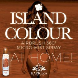 SunsUp Tan & Wellness Spa - Karrera Island Colour is our privately made spray tan solution from our booth now in a take-home ultrafine spray mist can.
