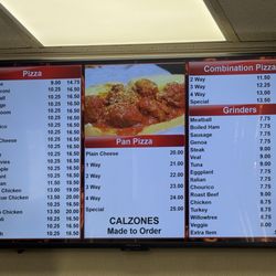 Menu as of March 2025