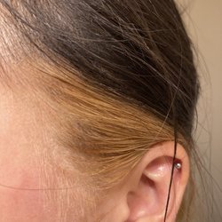 Salons by JC - Hair after first attempt at bleaching. color is blotchy