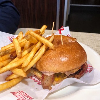 Johnny Rockets - Excellent burger on a 6" small plate. - Burgers Near Me - Lehi, Utah