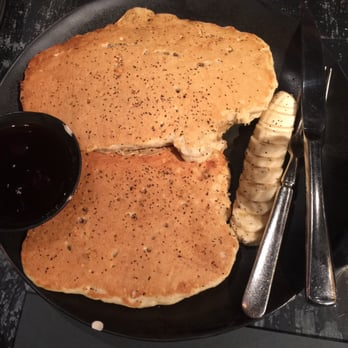 ABC Cocina - Coconut pancakes with lavender - Latin American Near Me - New York, New York ABC Cocina - Coconut pancakes with lavender - Latin American Near Me - New York, New York