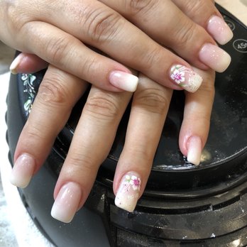 Gossip Nails Spa - Loving my pink and white ombré nails with amazing designs! Thanks Hanna! You do beautiful work. I'll definitely be back. - Nail Salons Near Me - Gainesville, Virginia
