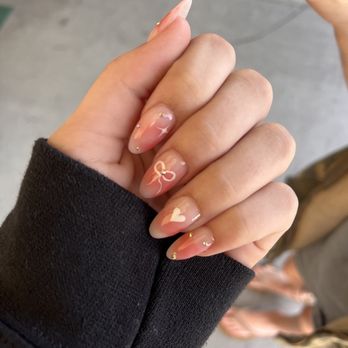 Imola Nail Spa - Coquette bow and heart nails - Nail Salons Near Me - Napa, California