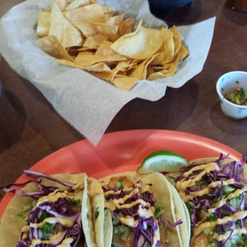 Los Chiludos - Shrimp tacos with chips and salsa - Mexican Near Me - Holmes Beach, Florida