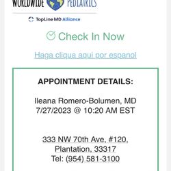 Worldwide Pediatrics and Primary Care Group - 12:05 waiting for my 10:20 appointment