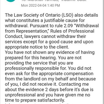 Civil Litigations Paralegal Services - his lack of professionalism and inability to service his client's under the law for a fair hearing. He violates his oath as a paralegal - Tenant and Eviction Law Near Me - Toronto, Ontario