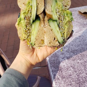 Bagels Etc. - Egg everything bagel with cucumber, sprouts, and avocado - Bagels Near Me - Washington, DC, District of Columbia