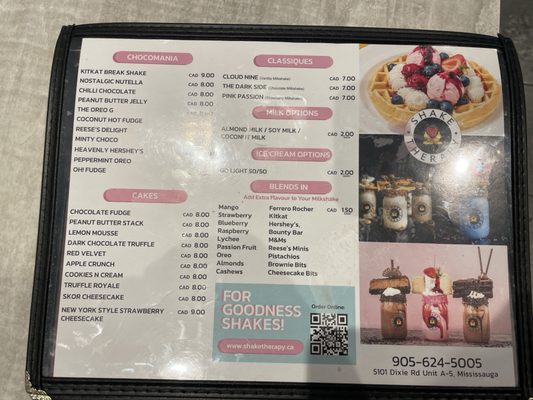 Menu photo 2 Shake Therapy Mississauga, ON