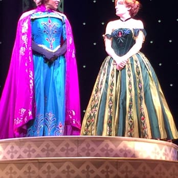 Hyperion Theater - Anna and Elsa on stage at the Frozen show - Performing Arts Near Me - Anaheim, California Hyperion Theater - Anna and Elsa on stage at the Frozen show - Performing Arts Near Me - Anaheim, California