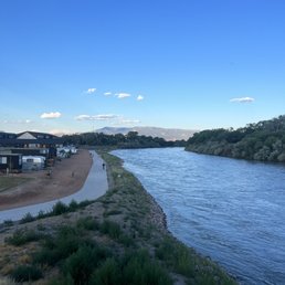 View of the camp and river from the bridge View of the camp and river from the bridge