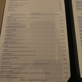 Tuscany Grill - Menu - Italian Near Me - Henderson, Nevada