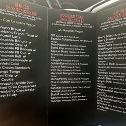 FiredUp Nutrition - Inside of menu trifold