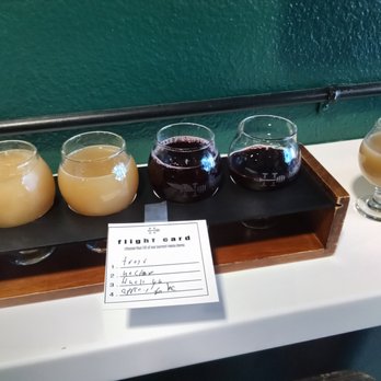 Honey Pot Meadery - a frozen cider drink, a cider, and some mead, all delicious. (One note, the priciest pours are also only 2oz, like the 4th to the right!) - Meaderies Near Me - Anaheim, California Honey Pot Meadery - a frozen cider drink, a cider, and some mead, all delicious. (One note, the priciest pours are also only 2oz, like the 4th to the right!) - Meaderies Near Me - Anaheim, California