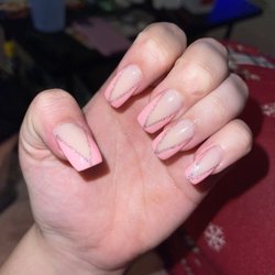 Nail World - French Tip w Glitter!
