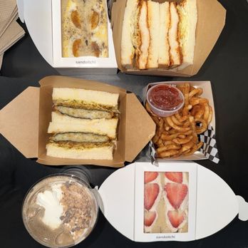 Sandoitchi - egg sando, curry ebu sando, hazelnut hojicha latte, spicy truffle chicken katsu sando, friend fries, strawberry cream sando - Sandwiches Near Me - Denver, Colorado