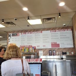 Ordering desk with menu. You can use the consumer screen there or there were two others to the side.