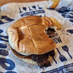 Lukewarm Butter Burger the cook apparently sat on to warm to room temperature. Lukewarm Butter Burger the cook apparently sat on to warm to room temperature.