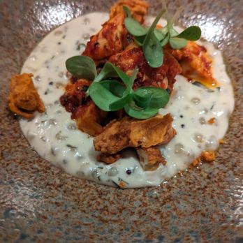Indian Accent - chili crab, sago pongal, cashew pakoda - Indian Near Me - New York, New York Indian Accent - chili crab, sago pongal, cashew pakoda - Indian Near Me - New York, New York