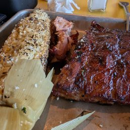 St. Louis ribs and roasted corn... St. Louis ribs and roasted corn...