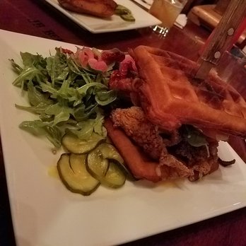 Judge Roy Bean Saloon - FRIED CHICKEN BLT WAFFLE SANDWICH W/ side salad. - Pubs Near Me - Bristol, Rhode Island Judge Roy Bean Saloon - FRIED CHICKEN BLT WAFFLE SANDWICH W/ side salad. - Pubs Near Me - Bristol, Rhode Island