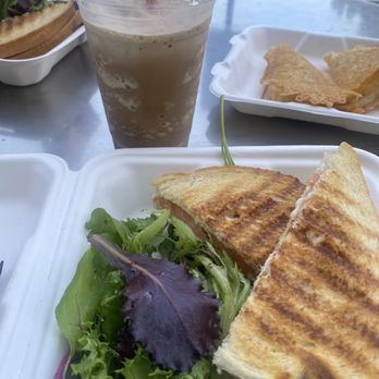 Bitter Sweet - Extreme toffee with add shot and a Turkey & artichoke panini - Desserts Near Me - Cupertino, California