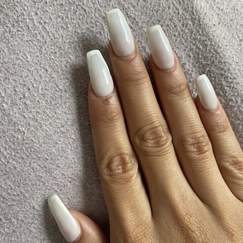 Immaculate Nails Salon - Cuticles weren't pushed back, acrylic is bad, lines are bad. Overall bad!! - Nail Salons Near Me - Houston, Texas