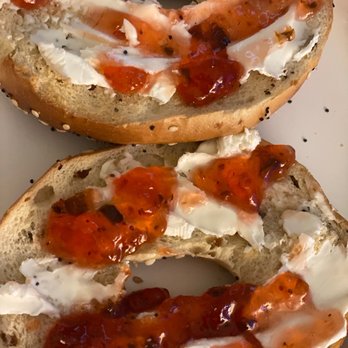 TehachaPie at Mill Street Kitchen - Tried the jam on my strawberry and jalapeño bagel and it was a perfect sweet and savory treat! - Bakeries Near Me - Tehachapi, California