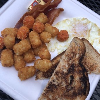 Hash - Special Breakfast Combo Choice of Protein (bacon), 2 Eggs any Style (over easy), Tots (mixed reg and sweet potato) & Toast (wheat) - Breakfast & Brunch Near Me - Los Angeles, California Hash - Special Breakfast Combo Choice of Protein (bacon), 2 Eggs any Style (over easy), Tots (mixed reg and sweet potato) & Toast (wheat) - Breakfast & Brunch Near Me - Los Angeles, California