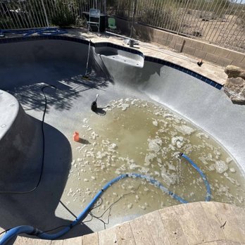 Bluewater Pool Services - Draining Before Acid Wash - Pool Cleaners Near Me - Peoria, Arizona