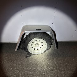 I-81 Travel Plaza - The blown tire while awaiting road service.