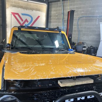 Detail Werks - In process; 2022 Ford Bronco with full front paint protection film using STeK film with a 10 year warranty - Auto Detailing Near Me - Eugene, Oregon