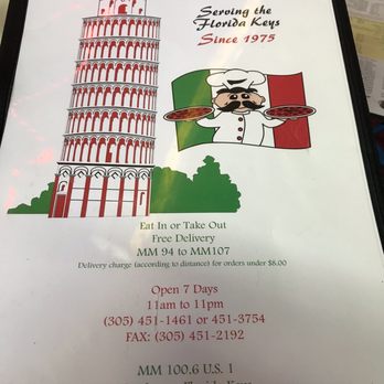 Tower Of Pizza - Menu - 2020 - Italian Near Me - Key Largo, Florida Tower Of Pizza - Menu - 2020 - Italian Near Me - Key Largo, Florida