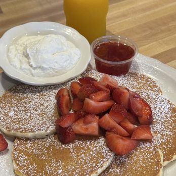 The Original Pancake House - Closeup of Strawberry pancakes. - Breakfast & Brunch Near Me - Alpharetta, Georgia The Original Pancake House - Closeup of Strawberry pancakes. - Breakfast & Brunch Near Me - Alpharetta, Georgia
