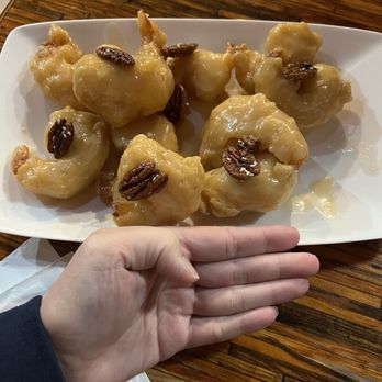 Yu Xiang Yuan - Jumbo Amber Walnut Shrimp! Forgive me, I ate one before I took a picture because I couldn't resist. - Szechuan Near Me - Del City, Oklahoma