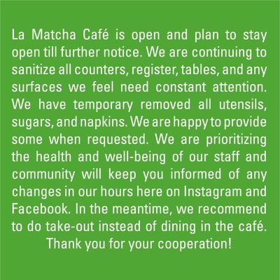 Menu photo 8 La Matcha Cafe Burlingame, CA