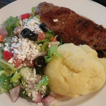 R Corner Diner - Thursday Steak Special with Greek salad and mashed potatoes - Caterers Near Me - Mississauga, Ontario R Corner Diner - Thursday Steak Special with Greek salad and mashed potatoes - Caterers Near Me - Mississauga, Ontario